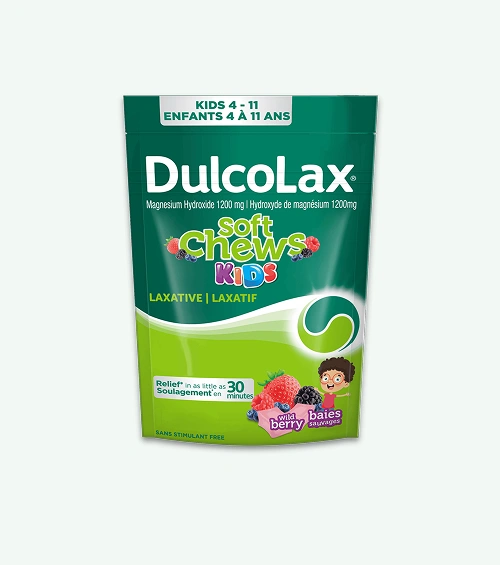 Front of pack of DulcoLax Soft Chews Kids